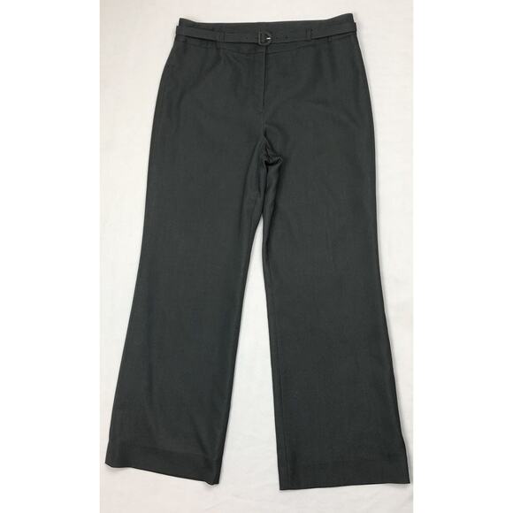 Tahari Arthur Levine Dress Pants Women Petite 10P Gray Lined Wide Leg with Belt - Picture 1 of 12
